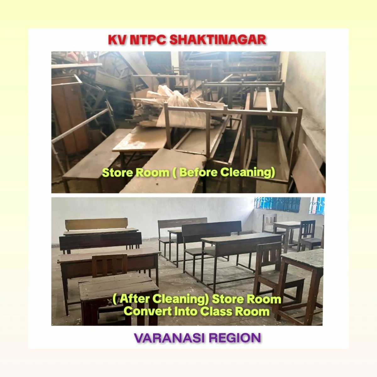 KShaktinagar's tweet photo. स्वच्छता पखवाड़ा | स्वच्छ विद्यालय, सुंदर विद्यालय 

गंदगी से स्वच्छता की ओर एक छोटा-सा कदम, एक बड़ा बदलाव! 
पहले और बाद की तस्वीरें|
हमारी स्वच्छता के प्रति प्रतिबद्धता को दर्शाती हैं।

आइए, स्वच्छता को अपनी आदत बनाएँ। 

#स्वच्छतापखवाड़ा #स्वच्छविद्यालय #स्वच्छभारत https://t.co/FDMMFXsPoR