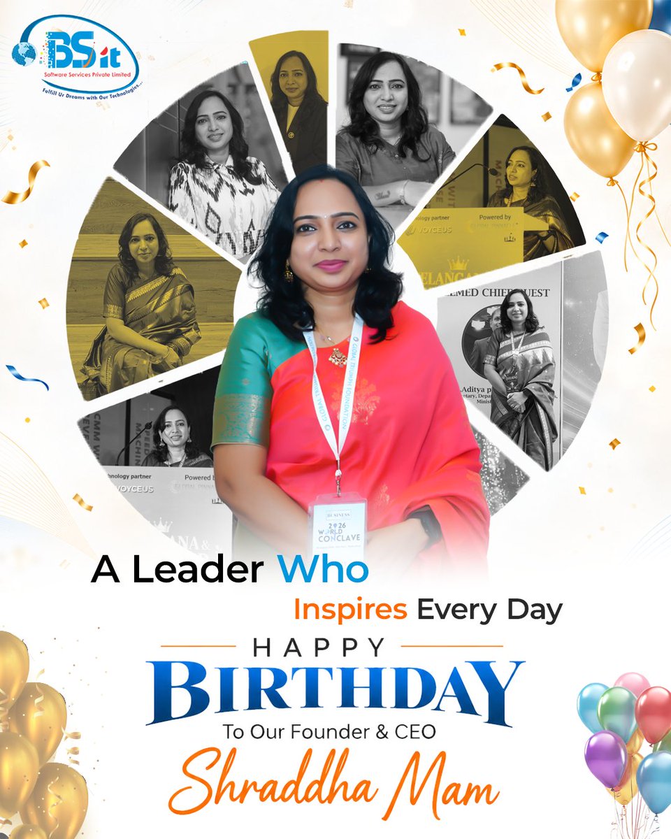 bsitsoftware's tweet photo. Celebrating leadership and vision. 🎉

Wishing our Founder & CEO, Sharadha Nenavath, a very Happy Birthday!

May the year ahead bring happiness, good health, continued success, and new milestones.

Warm wishes from everyone at BSIT Software Services. 🎂

#BSIT #WomenInLeadership #Leadership