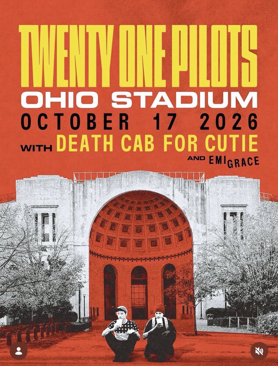 clikkiescrave's tweet photo. ℹ️ | in ONE WEEK, @twentyonepilots will headline Ohio Stadium alongside Death Cab for Cutie &amp; Emi Grace. https://t.co/thnEdD5d9k