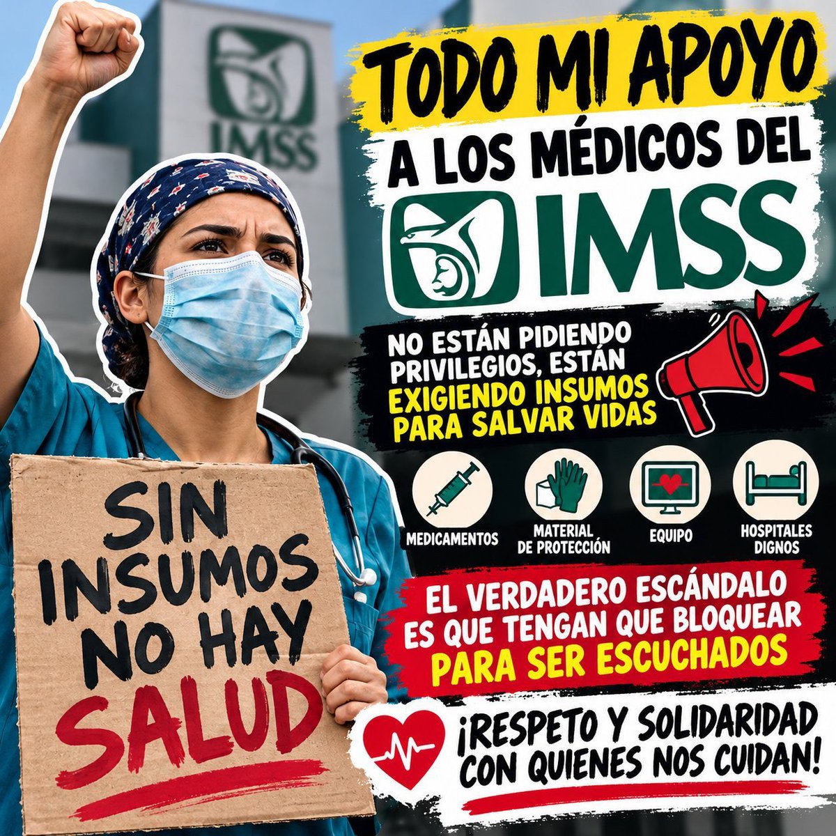 CarLon_2020's tweet photo. Todo mi apoyo a Médicos y trabajadores del #IMSS https://t.co/j0aFc0Jlud