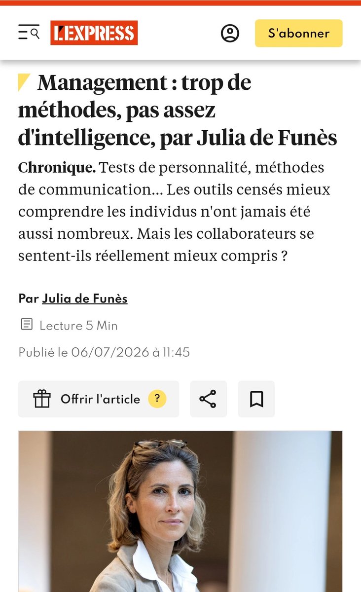 StopAuSlop's tweet photo. 3/4 « Management : trop de méthodes, pas assez d'intelligence ARTIFICIELLE » par @JuliadeFunes pour @LEXPRESS https://t.co/OsCLyI2O23
