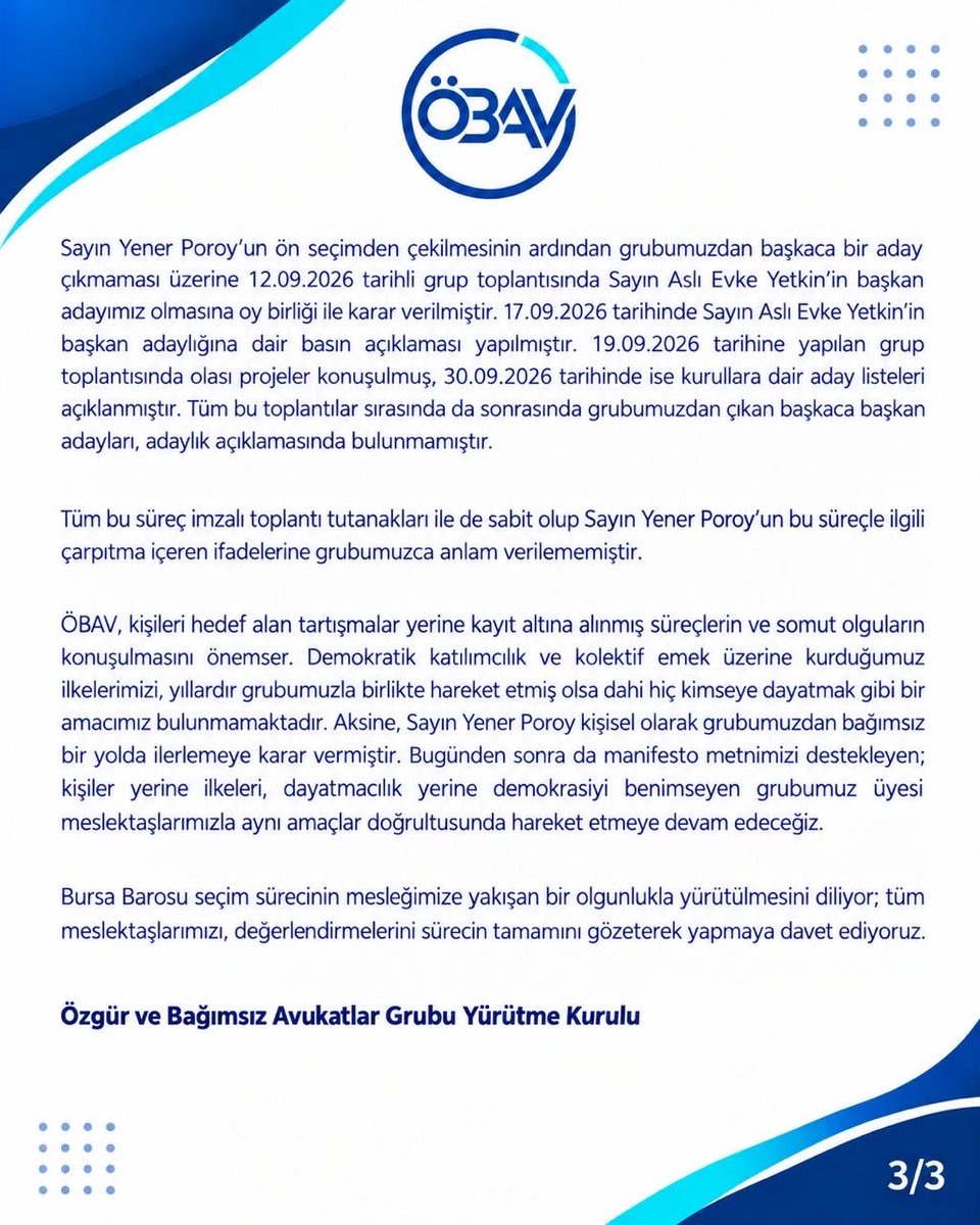 obavbursa's tweet photo. MESLEKTAŞLARIMIZA ZORUNLU AÇIKLAMA 📣 https://t.co/hPDzP7zTNj
