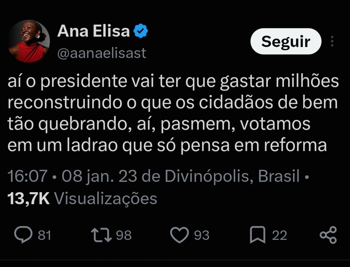 focalizeofc's tweet photo. A Ana Elisa desativou a conta de novo , hahahhaha e gente tinha dado RT mas o print tá ai Ela Chamando o Lula De LADRAO ... https://t.co/UMbGjrKav3