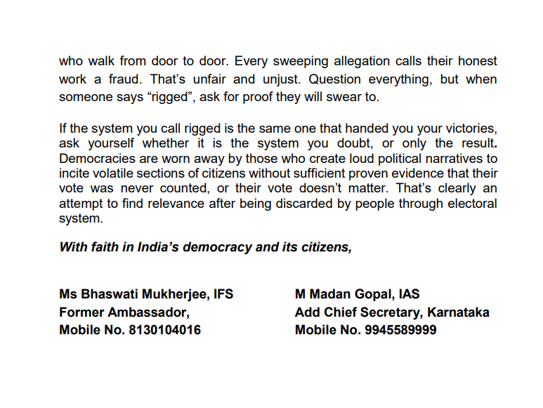 RT_India_news's tweet photo. ❗️‘A System Cannot Be Honest When You Win And Rigged When You Lose’: 124 Former Civil Servants Back EC, SIR In Open Letter