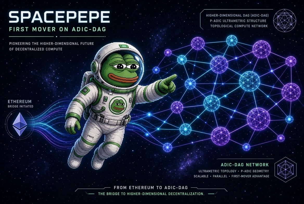 EnterpriseDefi's tweet photo. SpacePepe is locking in first-mover status on ADIC-DAG 🚀

The first project bridging from Ethereum to the feeless, higher-dimensional p-adic Tangle.

Early edge on next-gen L1 tech.
$spepe 🐸 leading the way. $pepe https://t.co/FwHpENzkzX