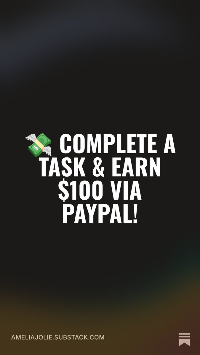 Theellen281877's tweet photo. 💸 Complete a Task &amp; Earn $100 via PayPal! https://t.co/nC0mIPLzNV https://t.co/iDAadYYQDx