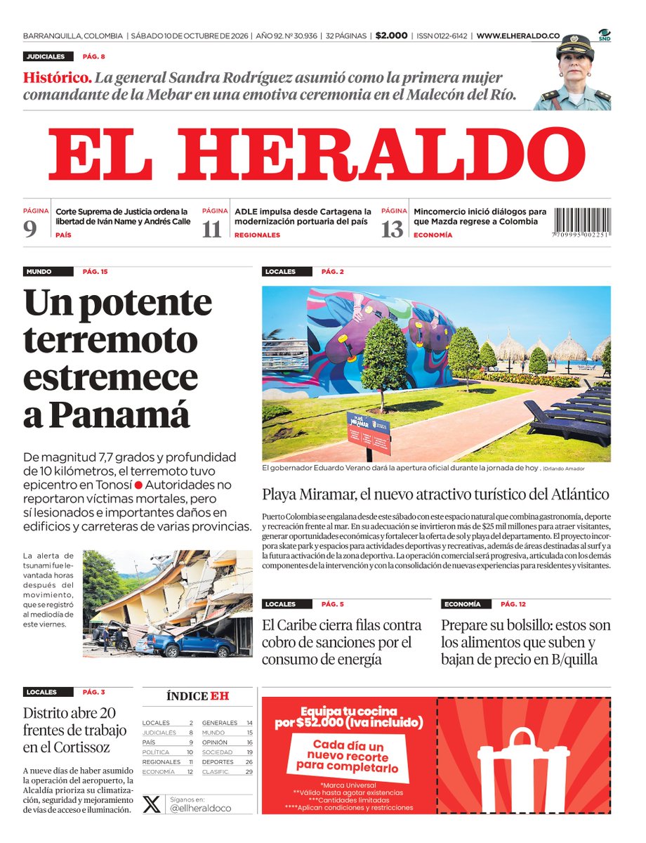 elheraldoco's tweet photo. ¡Buenos días, lectores! 👋 Les compartimos nuestra portada y contraportada de hoy, 10 de octubre.

📲 Ampliación de esta y otras noticias en https://t.co/B9ppGKdOhu 🗞 https://t.co/UnR6nQNIUE
