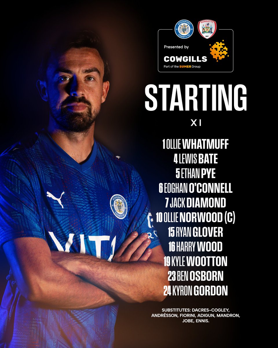 StockportCounty's tweet photo. 📋️ Here's how your Hatters line up at Edgeley Park 🔵⚪️

#StockportCounty https://t.co/5sbbDqMIC1