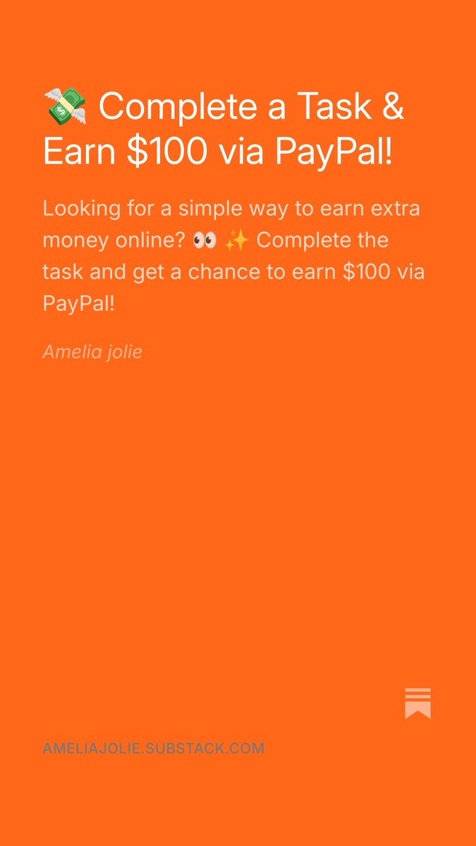 Theellen281877's tweet photo. 💸 Complete a Task &amp; Earn $100 via PayPal! https://t.co/nC0mIPL1Yn https://t.co/FOjpIzVWa9