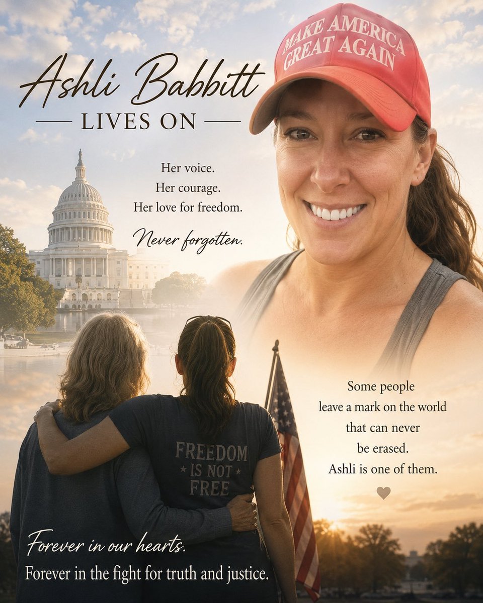 TraditionalMike's tweet photo. Today we honour &amp; remember Ashli Babbitt on what would have been her 41st birthday.

Her memory will always live on.

@KatTheHammer1 @michellewittho1
@NoWhiteGuiltNWG

#AshliBabbitt https://t.co/rA0Q0DpNAF