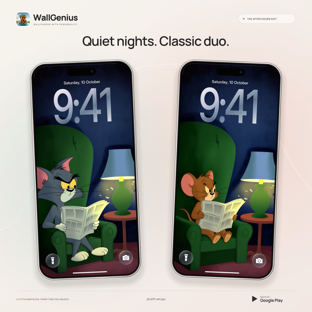 zeffisetups's tweet photo. ππ± Tom & Jerry are live in WallGenius!
Cozy after-hours vibes, nostalgic cartoon style & clean lock screen looks. πβ¨
π² https://t.co/2RvZ1xLivW
Tom or Jerry? π
#WallGenius #TomAndJerry #AndroidWallpaper #ZeffiSetups https://t.co/4i7NEKGf6G