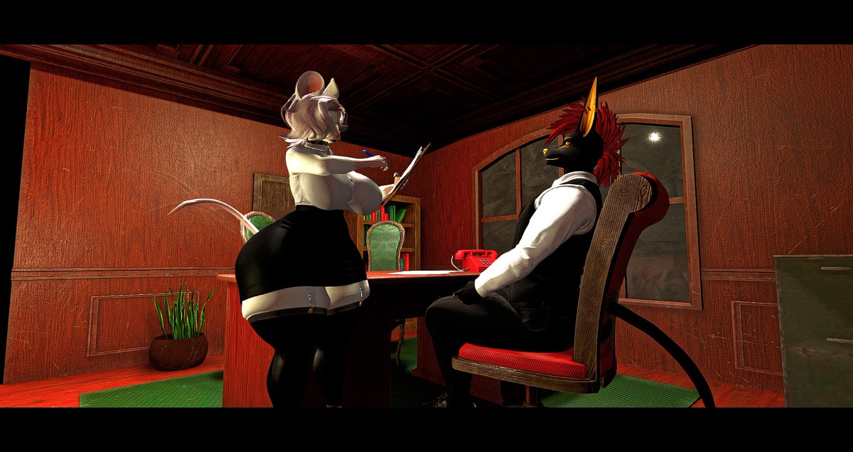 shinjo_akmut's tweet photo. My secretary helping with a little overtime work. Give her an extra box of cheeseitz for her hard  work. Ft. @GummiKoopa  
#secondlife #nsfw #virutalphotography https://t.co/dcuzeoHKTP