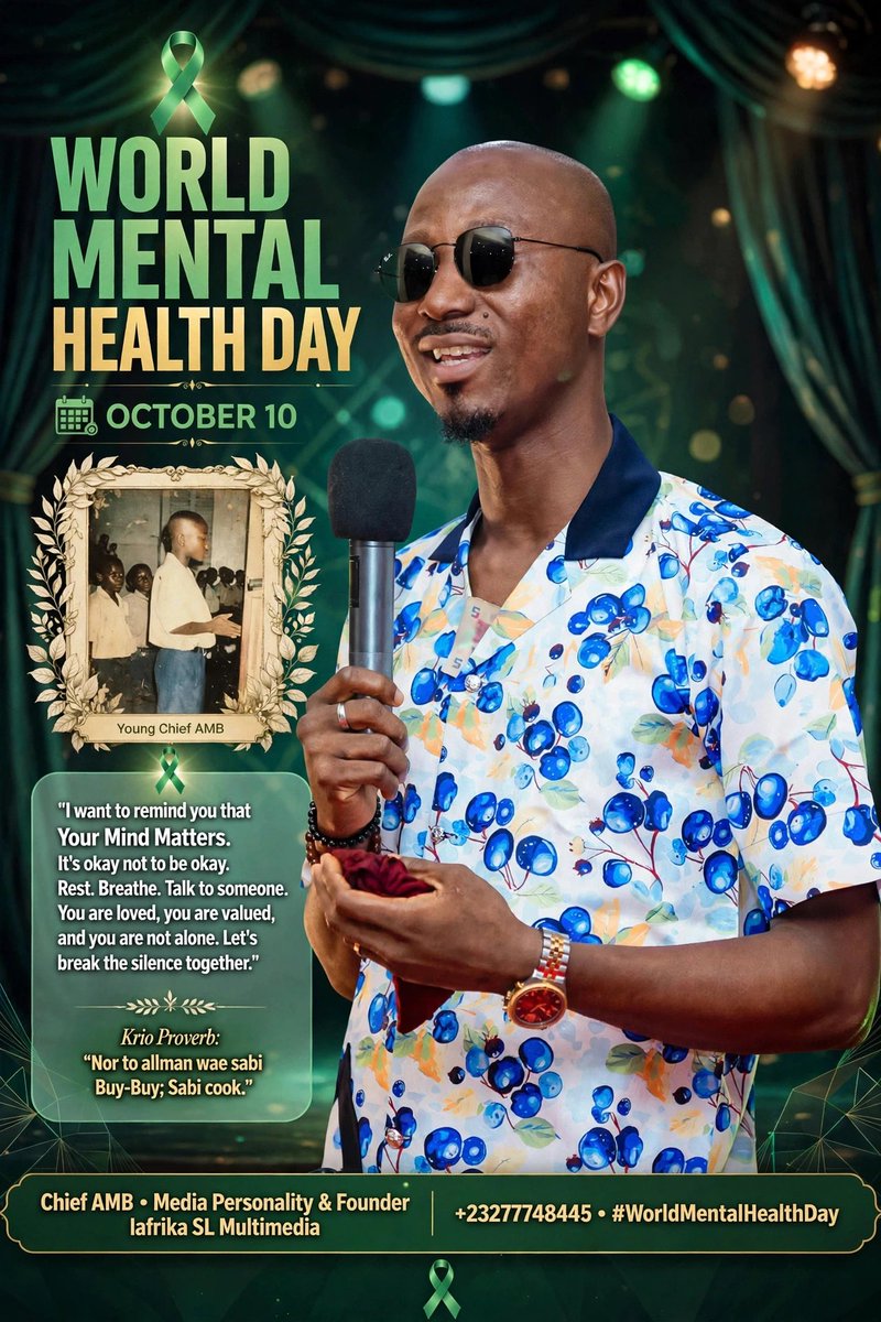 bashoverrated's tweet photo. Nor to allman wae sabi Buy -Buy; Sabi cook

I want to remind you that Your Mind Matters. It's okay not to be okay. Rest. Breathe. Talk to someone. You are loved, you are valued, and you are not alone. Let's break the silence together. 

#WorldMentalHealthDay 
@julius_maadabio https://t.co/U1WudqzT6h