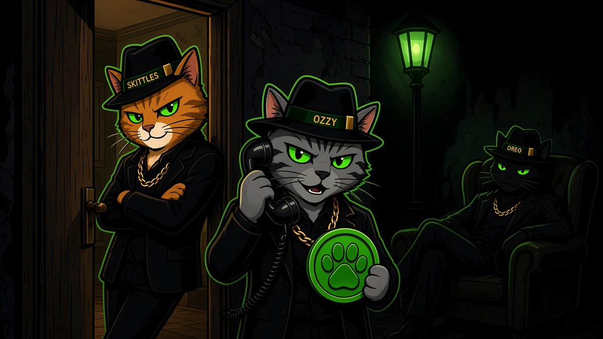 CatMafia_RH's tweet photo. "The family doesn't knock. We don't need to.

Ozzy is making the calls. Skittles is at the door. Oreo is already inside.

CatMafia is coming soon to Robinhood Chain. Follow to get in early.

#RobinhoodChain #MemeCoin #CatCoin #Crypto #CryptoTwitter" https://t.co/QbyCgFPzrN