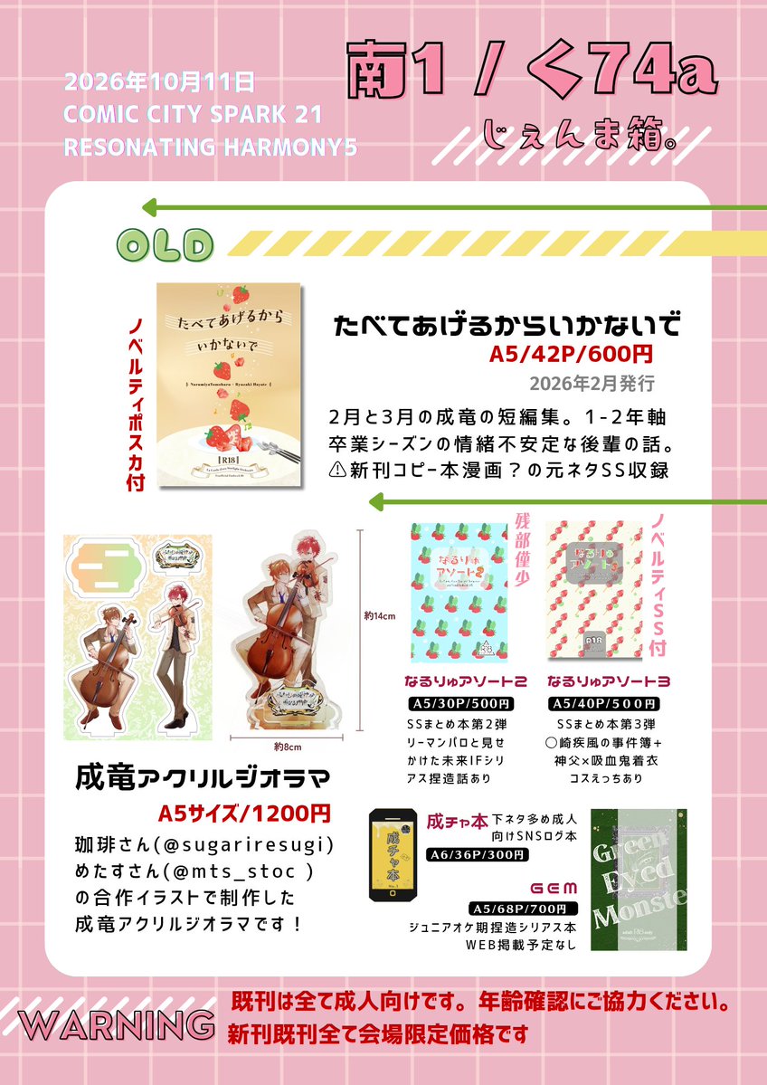 fg0mamm_3285's tweet photo. ▶既刊のご案内と、なかなかイベントに持参できずにいましたがカプオンリーで作った成竜アクリルも頒布します！！
https://t.co/mu7EvxowCq
▶あとコピ本に入る予定のSSはこんな感じです～全年齢ですが成竜前提のギャグ風味？ちょっと変な話なのでなんでも大丈夫な方のみどうぞ～ https://t.co/O16ljcj6NS