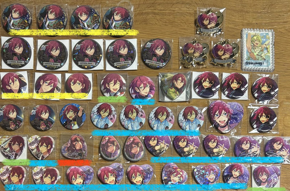 kisiyanagi's tweet photo. @Shyuuuuun こんばんは、初めまして、ゆきと申します。
画像のお品物を所持しております。
お迎え可能なお品物はございますか？
赤、水色、黄緑は条件あります。
黄色、無印は、条件ございません。
ご検討よろしくお願いいたします。巴日和Z https://t.co/SeE0fmqd3Z