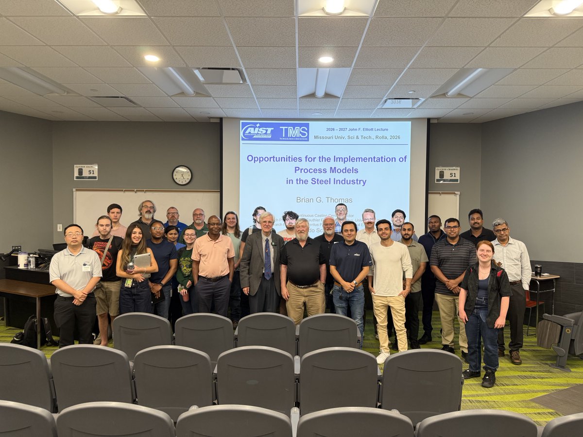 AISTech's tweet photo. Last month, the Metallurgy — Steelmaking &amp; Casting Technology Committee (MSCTC) headed to Missouri S&amp;T in Rolla, Mo., USA, for a meeting filled with technology, tours and plenty of opportunities to connect. https://t.co/x0pgBCCc8H