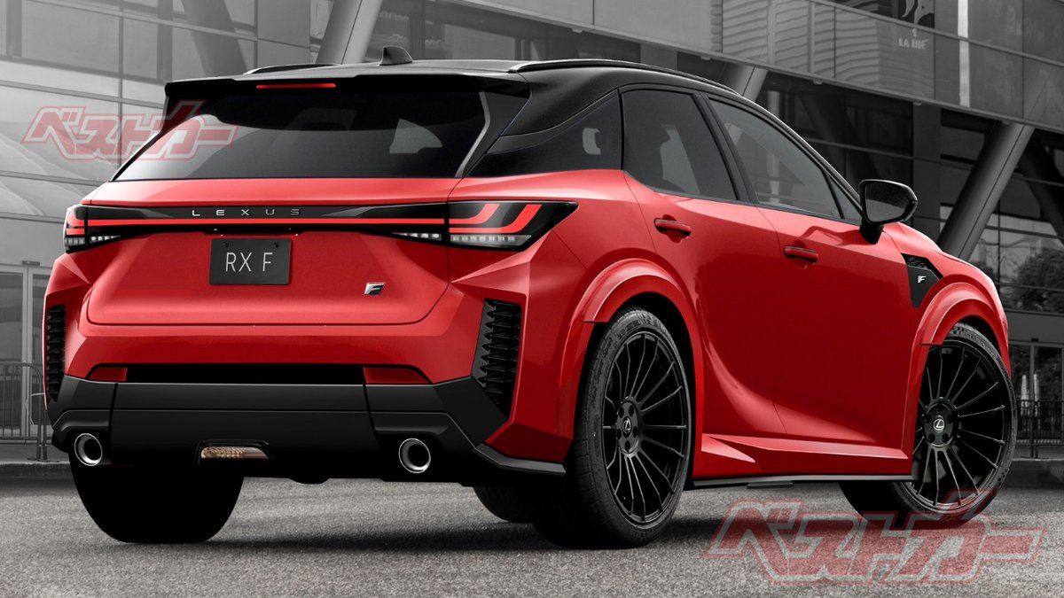 bestcarmagazine's tweet photo. リアにある「RX F」の文字。ニュルでのテスト走行はこのモデルに違いない!!  システム出力 650馬力の化け物>>>
#レクサスRXF  #レクサスLBXGRMN https://t.co/umA34kjvxr