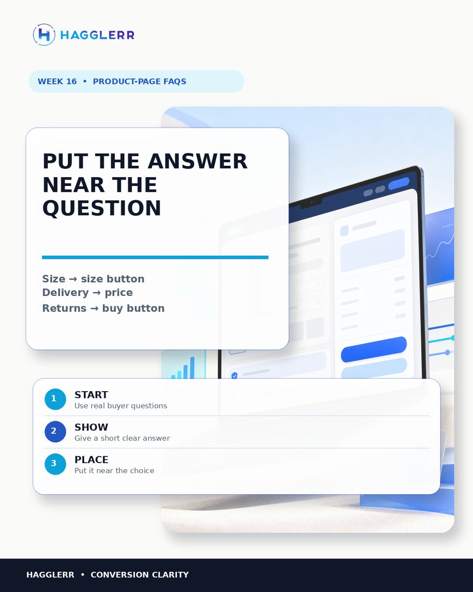 HagglerrApp's tweet photo. Put answers where people need them. Size near size. Delivery near price. Returns near the buy button. https://t.co/s6TvTdC6KA