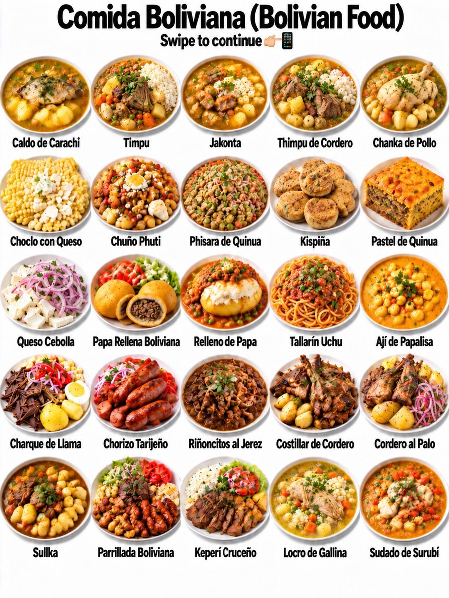 PureBolivia's tweet photo. Name your top 5 Bolivian dishes! 🤤

📸 Image credit: "erfan_.english", on Instagram. https://t.co/8ZPK5o4c4z