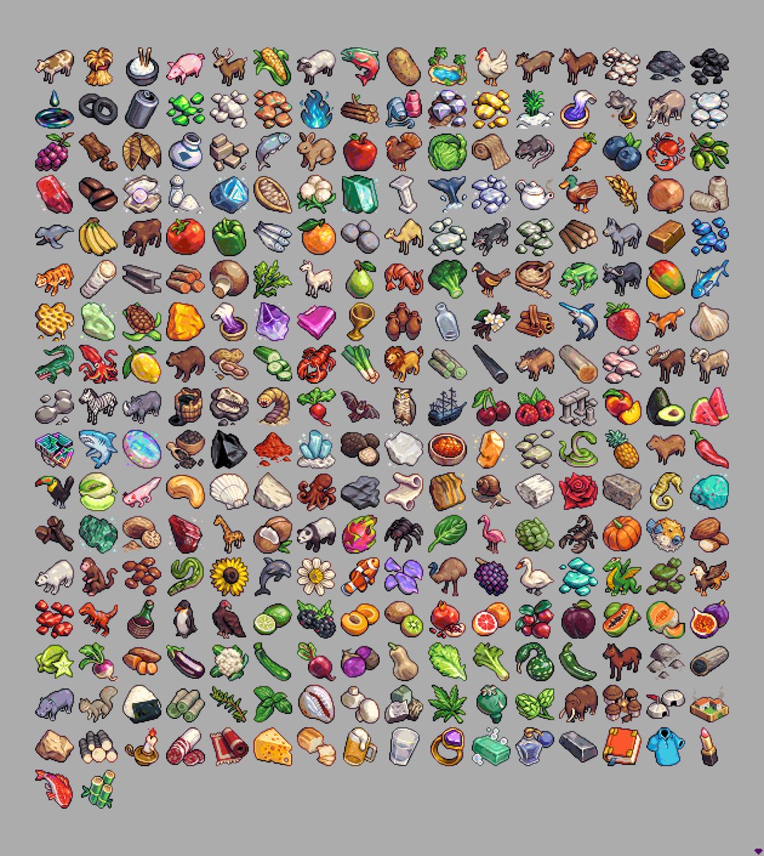 mirrutatep's tweet photo. Hi I'm MirruTatep, have been doing pixelart for ~7 yrs now and my biggest project has been this icon set I have been working on slowly over the course of the last 2 years or so 

My commissions are open for this sort of work, I take $30/hr 

Reposts appreciated! 💜

#PortfolioDay https://t.co/5YJoG5bt6P