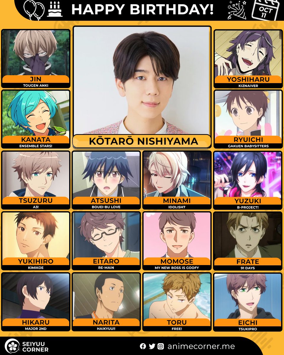 seiyuucorner's tweet photo. Happy birthday Kotaro Nishiyama!  🎉 

Let's wish Tarori all the best @Koutarotaro 

#KotaroNishiyama #西山宏太朗 #西山宏太朗生誕祭2026 https://t.co/55h1SMjJkR