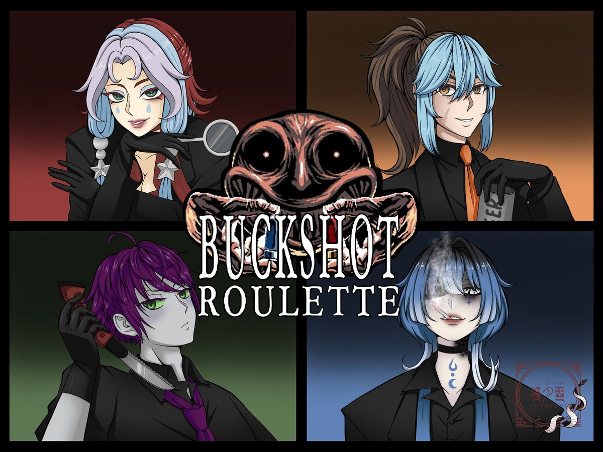 FRMFrame's tweet photo. FRAME // LIVE

Spooky times  ~
Buckshot Roulette with NostalgicDefrag, Soma_1667_vt, YuyukiX
Join us:
https://t.co/SRvKnpYylX
(thumbnail art by yuyukiX)

#ENVTuber #BuckshotRoulette https://t.co/pXzHapMNgl