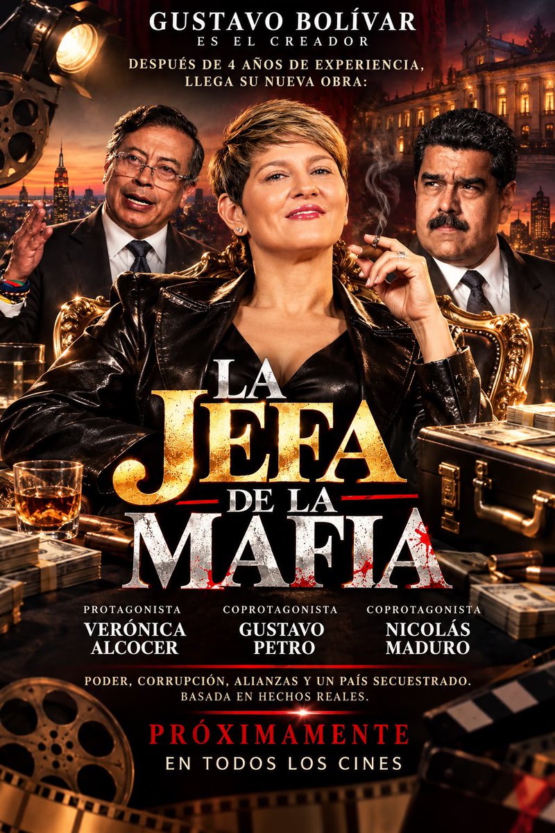 PilarEscobarBX's tweet photo. 🎬 ¡Gustavo Bolívar, ya tienes tu nueva obra!

No tienes que esforzarte demasiado para escribir el guion, Tienes cuatro años de experiencia para inspirarte y montar tu próxima película: “LA JEFA DE LA MAFIA”

Los personajes ya los tienes. El libreto también, Solo falta que el público vea el estreno. 
@Veronicalcocerg