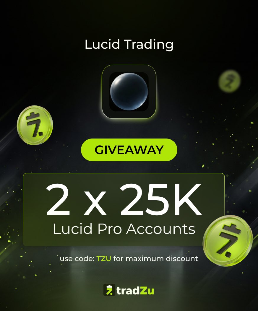 TradzuHq's tweet photo. 2 X 25K Lucid Trading Giveaway 🚨

How to enter 
- Follow @TradzuHq 
- Like, repost and tag three friends 
- Join Tradzu Official discord https://t.co/NNgCicN9HL

Winners would be announced soon ⏳ https://t.co/TCbUZ68NiG