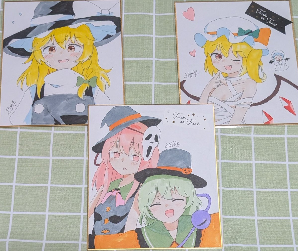 Haya_s2's tweet photo. 色紙3枚描けました！
明日に備えて早めに寝ます https://t.co/rVuui64dk6
