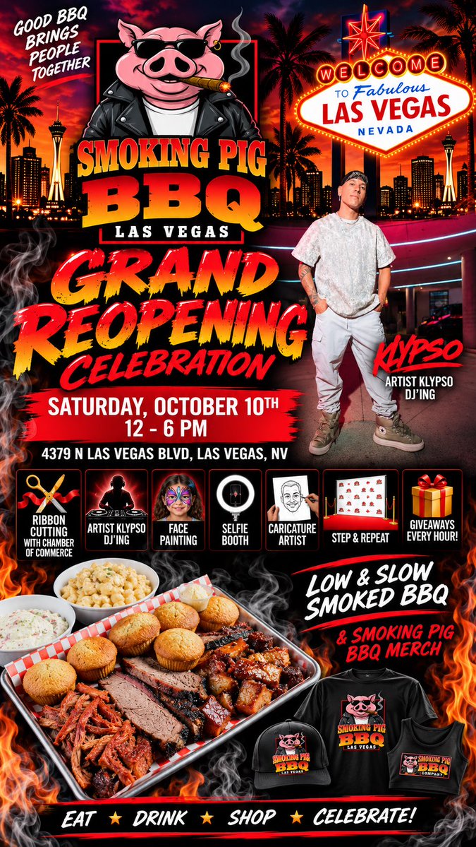 SmokingPigBBQCo's tweet photo. See you today 12-6pm for our Grand Reopening!! 🔥🎉 https://t.co/8gcRpfwOd1