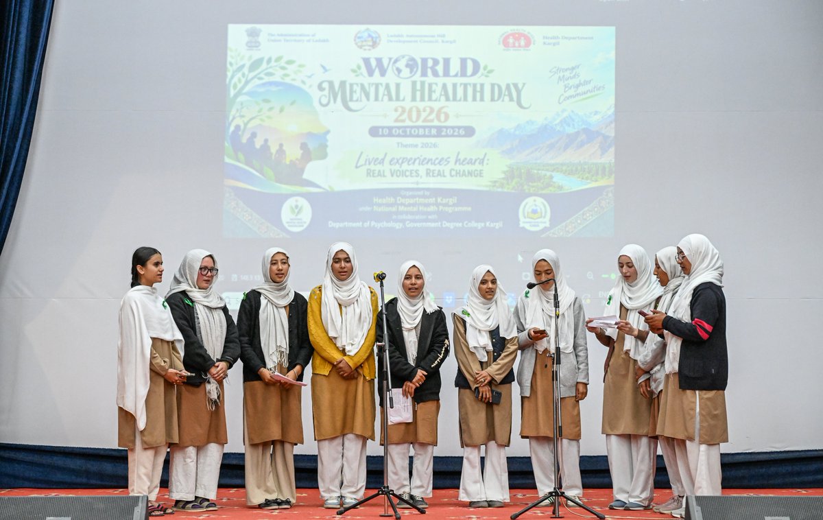 DIPR_Kargil's tweet photo. CEC Kargil @drajaffer today attended World Mental Health Day programme organised by the @HealthKargil in collaboration with the Department of Psychology, @gdckargil, highlighting the importance of mental health awareness.

Read more at:
https://t.co/TyDwtiFOwL https://t.co/NaXG4hlLhm
