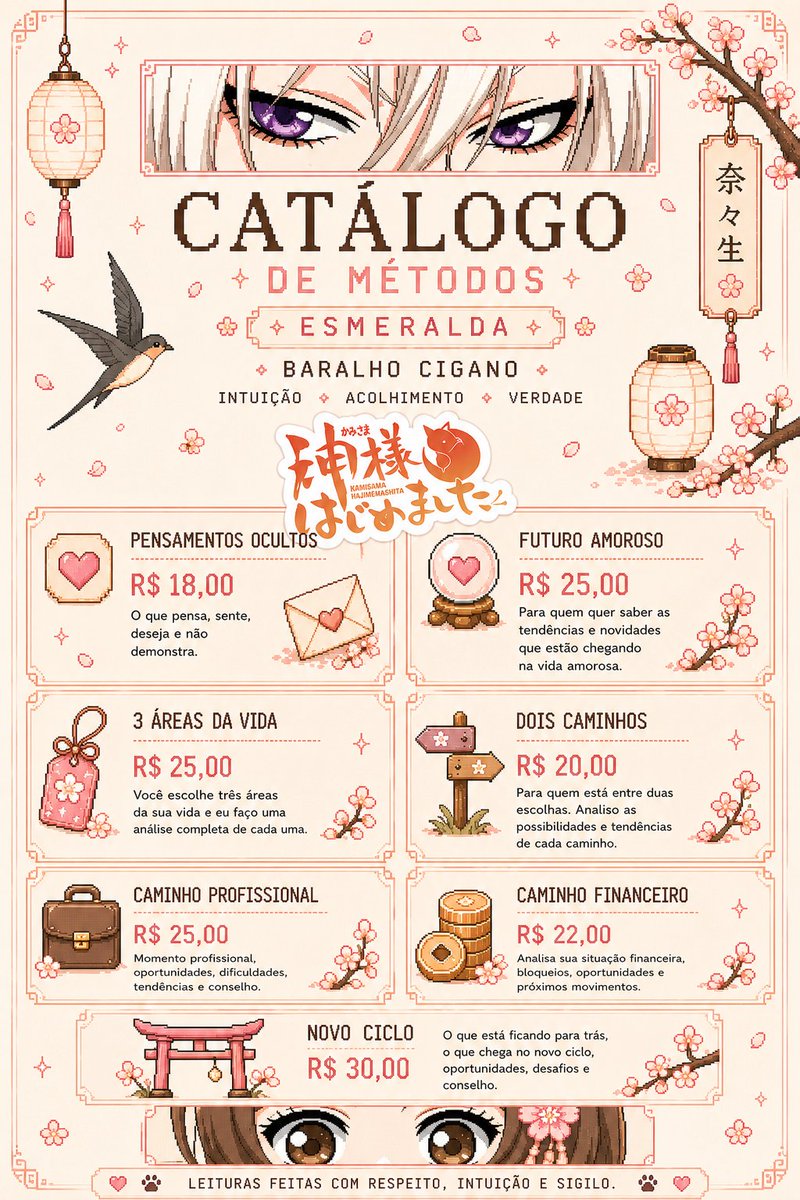 Esmeraldacigan7's tweet photo. 🔮✨️MESA ABERTA

As cartas podem trazer novos caminhos,respostas e direcionamentos para o seu momento.🃏❤️
📲Tiragens pelo WhatsApp:https://t.co/ZwqeV1XnOA

����atendimento imediato 
#Cartomancia #freecard #LeituraDeCartas #viral #tarotw #tarot #thead previsões promoção Fomo https://t.co/KUo9HrD0Ca