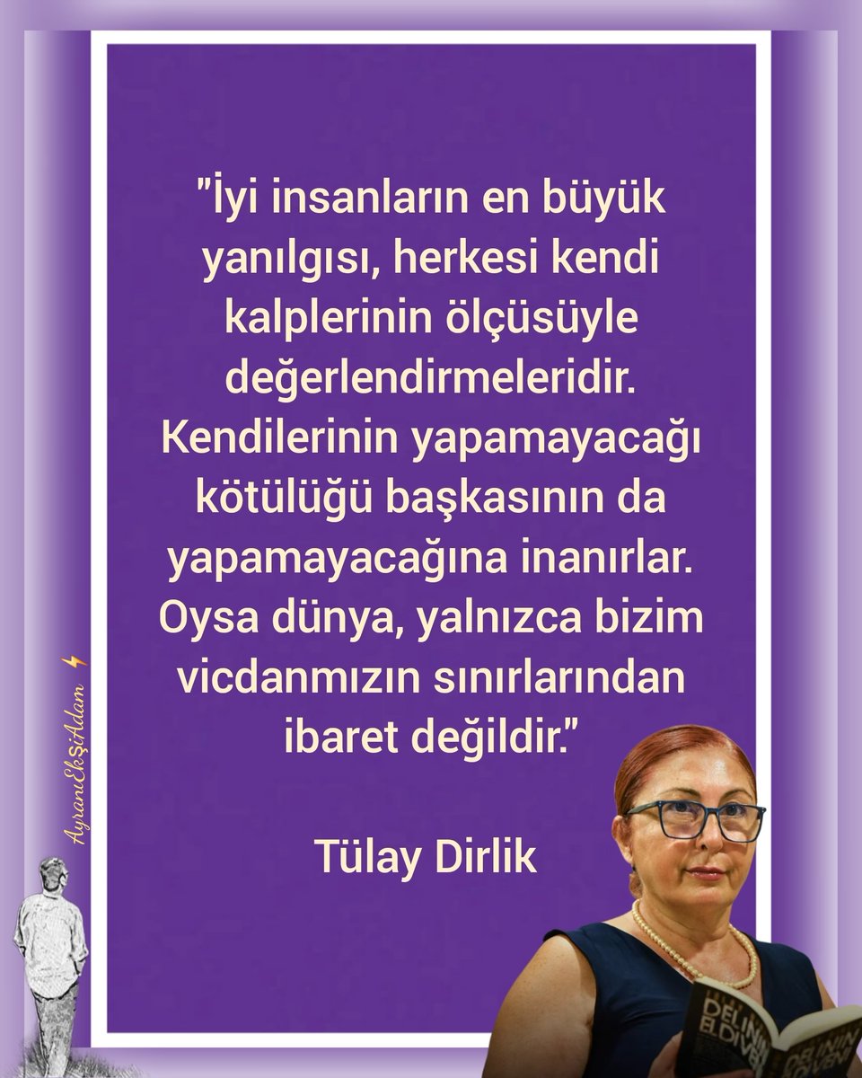 AyraniEksiAdam's tweet photo. #TülayDirlik 
@DirlikTulay
#insan #yanılgı #kalp #kötülük #vicdan #inanmak 
Birçoğumuz maalesef bu hataya düşüyoruz. 
#AyranıEkşiAdam ⚡️ https://t.co/cd1WRp4MA1