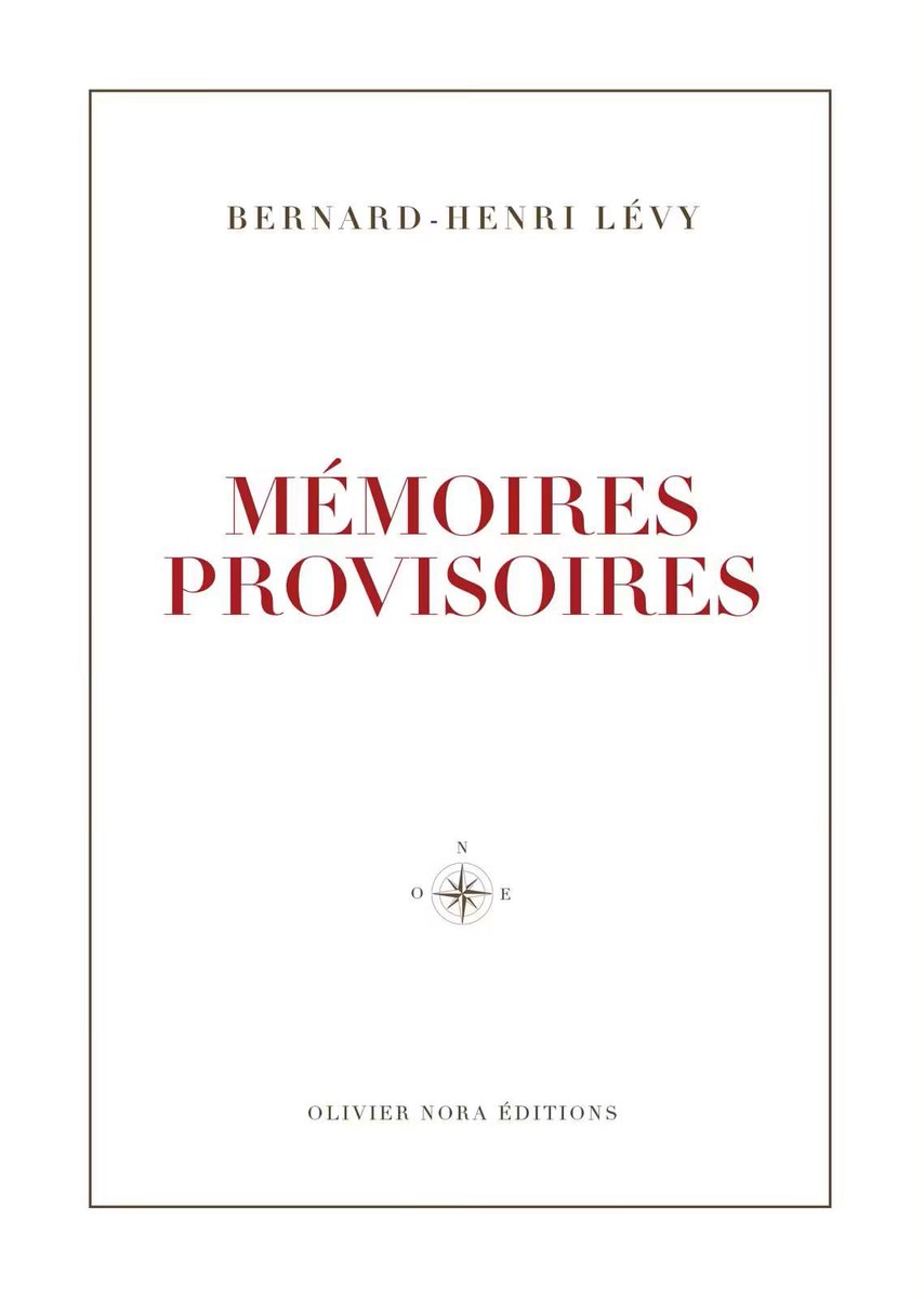 BHL's tweet photo. À propos de mon #livre Mémoires provisoires : 
« Près de 900 pages où l'on ne voit pas le temps passer, il se raconte en racontant les autres : André Malraux, Louis Althusser, Alain Delon, mais aussi Nicolas Sarkozy, François Hollande, ou encore Volodymyr Zelensky ».
Merci @ELLEfrance