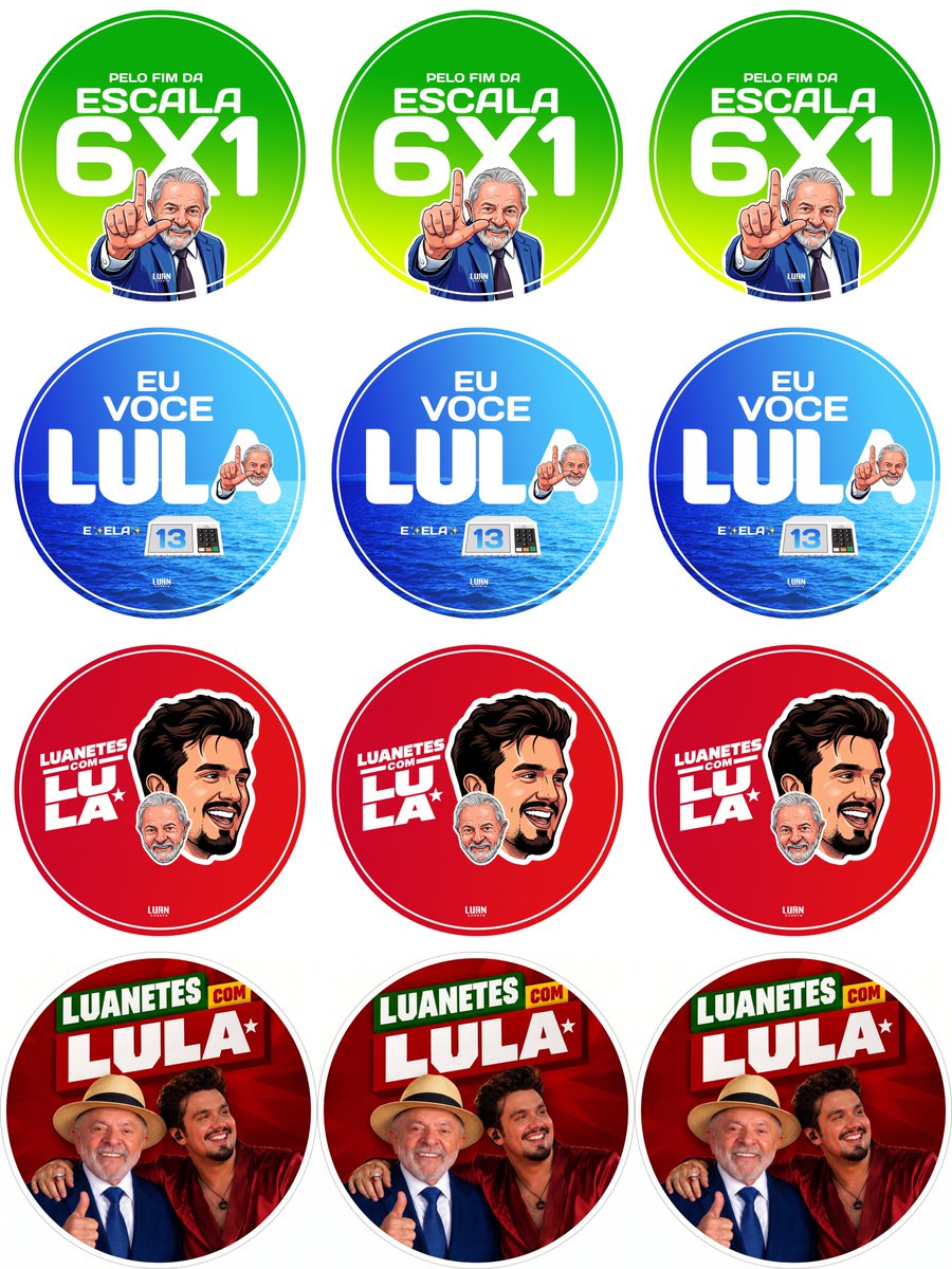 luansdata's tweet photo. FANDOMS COM LULA 🇧🇷🌟❤️

Saindo a primeira leva de adesivos para vocês, luanetes com Lula, arrasarem nas nossas manifestações em prol da democracia. Acesse o link do nosso drive e baixe!

🔗https://t.co/qFOF8bJsvK https://t.co/UXePSZa721