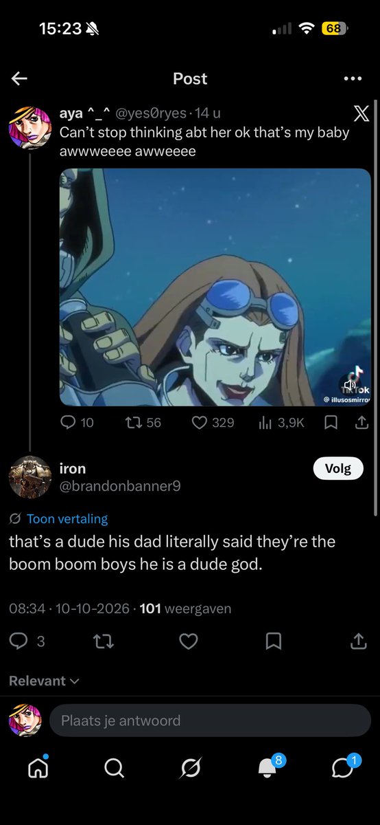 yes0ryes's tweet photo. men when u have a harmless headcanon of a character being a girl in an anime where there’s already 99% only men https://t.co/V5x51dyNMf