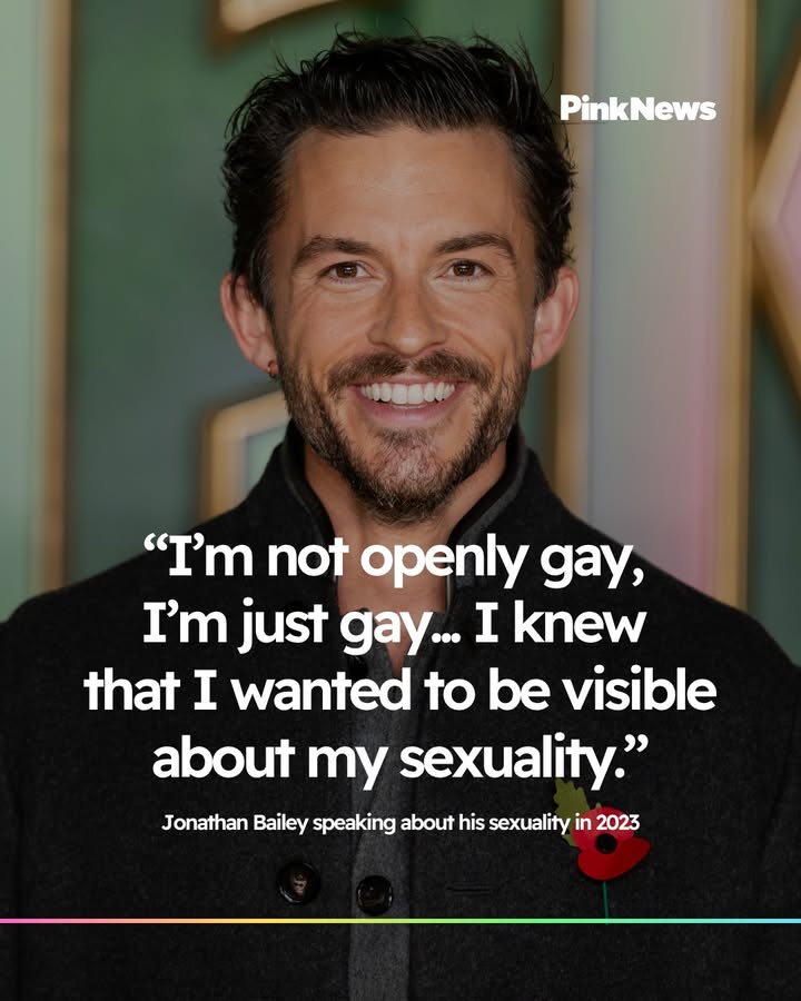 PinkNews's tweet photo. 'Wicked' star Jonathan Bailey has spoken about his sexuality, saying he is 'not openly gay, just gay'. https://t.co/ikn67iB8Xc