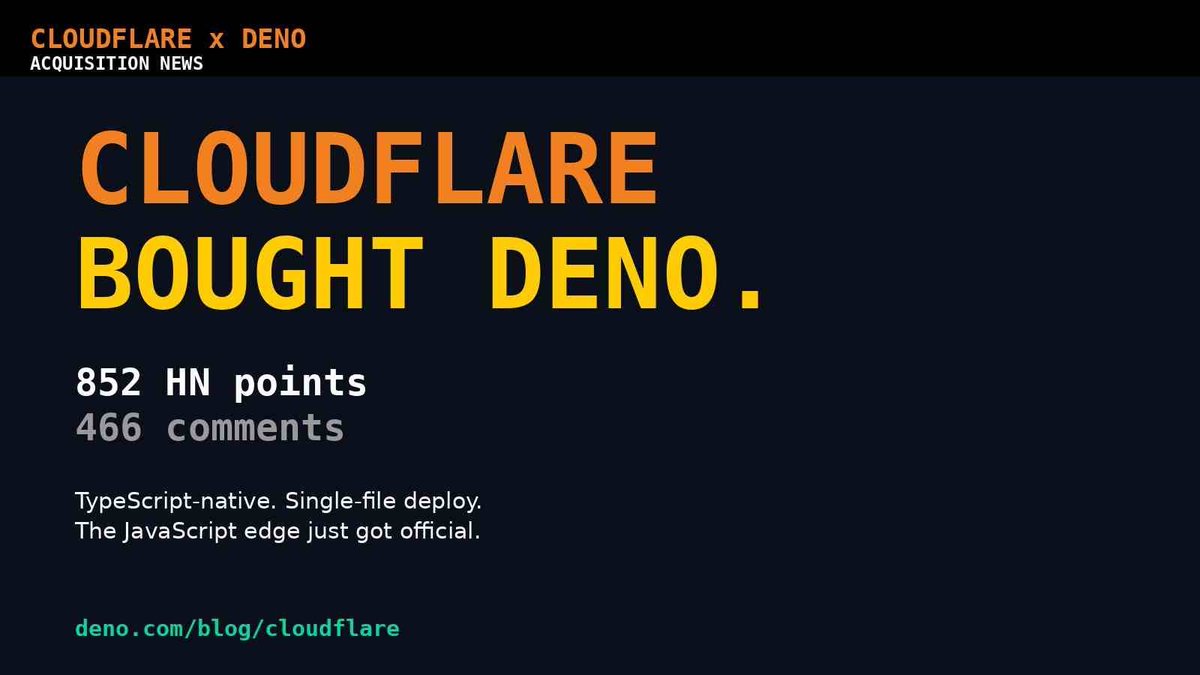 roiwk_'s tweet photo. 4/ Worth noting: Deno was already powering Cloudflare Workers' modern features.

This just makes it official. https://t.co/oYZOezYyY5