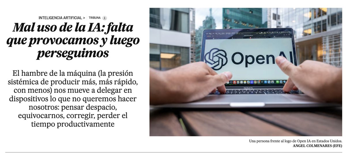 c_magro's tweet photo. La promesa tec es la del aumento de productividad: misma tarea en menos tiempo. Eso podría significar + libertad, pero históricamente la ganancia de productividad no se traduce en tiempo liberado sino en expectativa de mayor rendimiento https://t.co/DsJBt3btA3 via @cristobalcobo https://t.co/7P1a4GA6pt