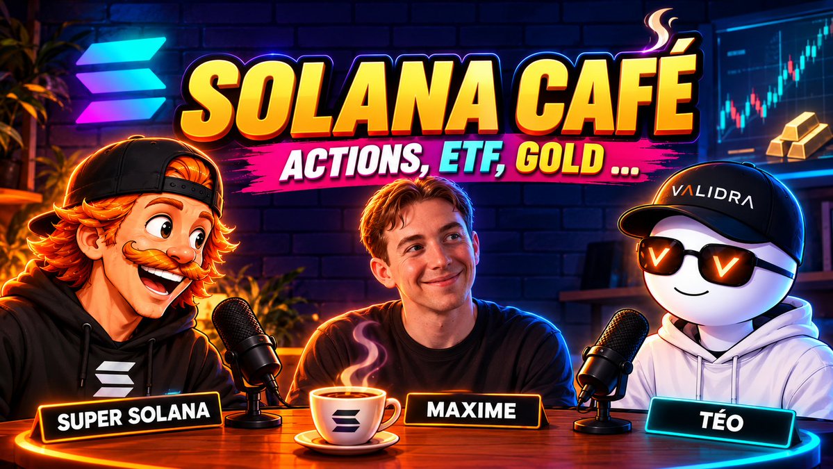 STEP_iN_CRYPTO's tweet photo. ☕ SOLANA CAFÉ #72 — Et si l'avenir de la bourse passait par Solana ? 📈

Cette semaine, gros focus sur les actions tokenisées, les ETF et les RWA avec notre invité @MaxMartelo cofondateur de @hyperviewxyz  et @UpsideMediaoff  🔥

🚀 Ancien analyste chez @swissborg Maxime nous présente son projet : une application qui ambitionne de rendre l'investissement en actions aussi simple que l'achat de cryptos sur Solana.

Au programme :
🔸 Les différences entre @xStocksFi @Securitize et @sunrise de @Backpack 
🔸 Acheter des actions tokenisées directement sur Solana
🔸 Analyser plus de 40 000 entreprises cotées grâce à la data
🔸 Son parcours d'entrepreneur, son pivot et son expérience au hackathon @solana 
🔸 Pourquoi privilégier un business rentable plutôt que lancer un token ?

On a aussi fait le tour de l'actu Solana :
🟣 74 % des volumes DEX captés par Solana
📈 JUP +45 % et MET +120 % en 24h
🤝 Orca x Loopscale : acquisition et controverse
💰 ETF crypto, liquidations et état du marché

Sans oublier notre échange avec @teo_onchain sur ses nouveaux projets, sa stratégie crypto et le prochain Breakpoint (@SolanaEvents ) à Londres !

🎥 Le replay complet est disponible sur YouTube (lien juste en dessous)👇

#Solana #DeFi #xstocks