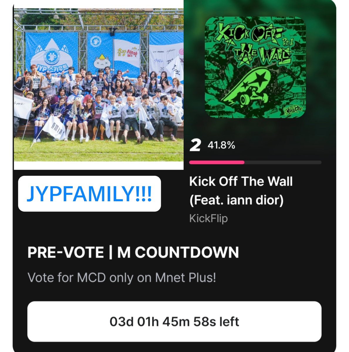 AnatoMinje's tweet photo. JYP FAMILY Mohon Perhatiannya!!

Comeback kali ini kickflip punya kesempatan untuk win di Mcountdown!
Leader kyehoon adalah MC mcd jadi keinginan untuk win sangat besar😭🙏

Kami mohon bantuannya!! Bantuan dari JYPfamz akan sangat kami hargai🥺💙🙏
#JYPFAMILY #JYPSTAN  #KICKFLIP https://t.co/M2HeGPFQS6