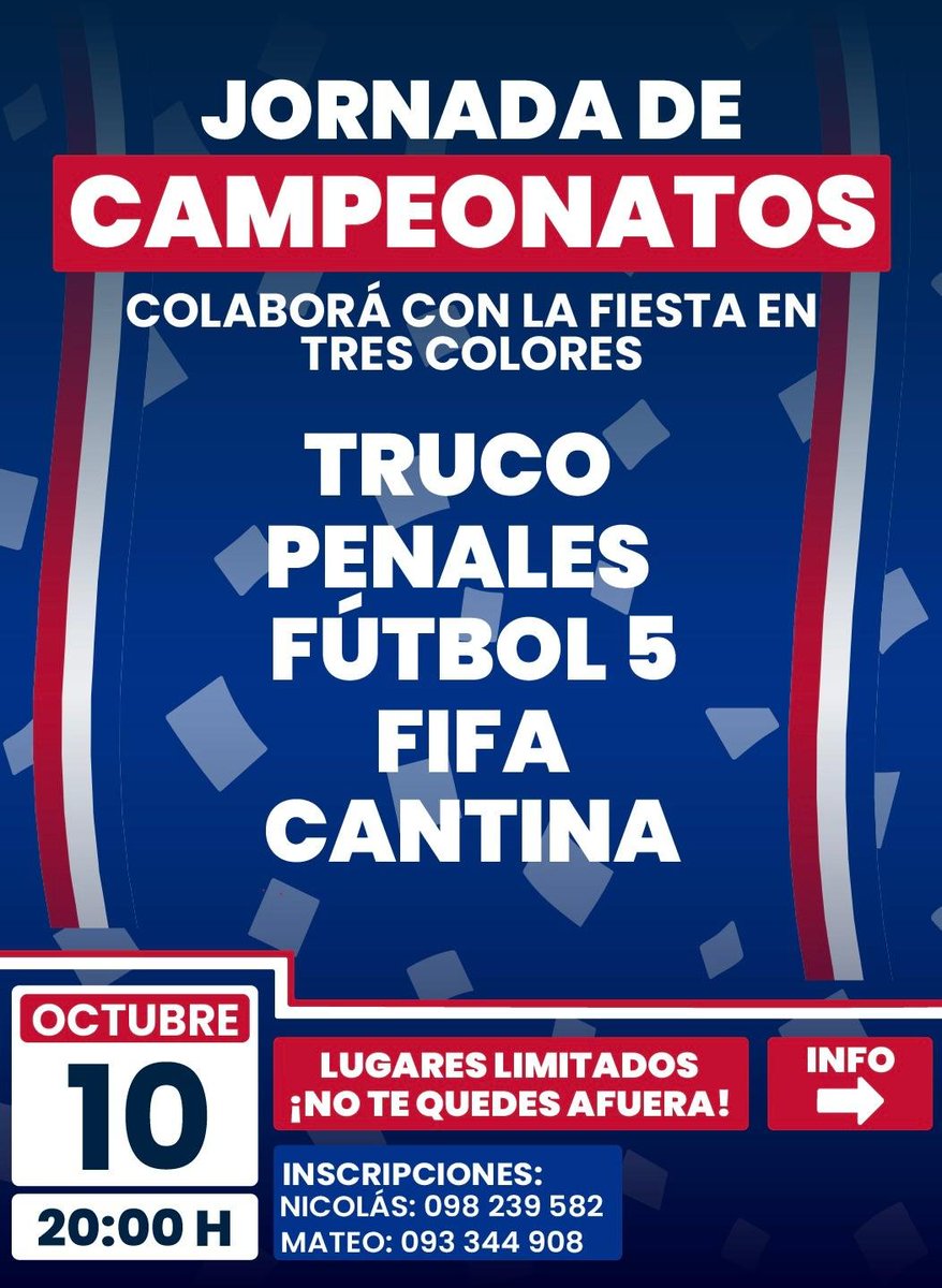 7411Hinchada's tweet photo. NOS VEMOS HOY 🇫🇷
Anotate y Sumate a una jornada en tres colores 

#FiestaEnTresColores https://t.co/lusrd1oIQh