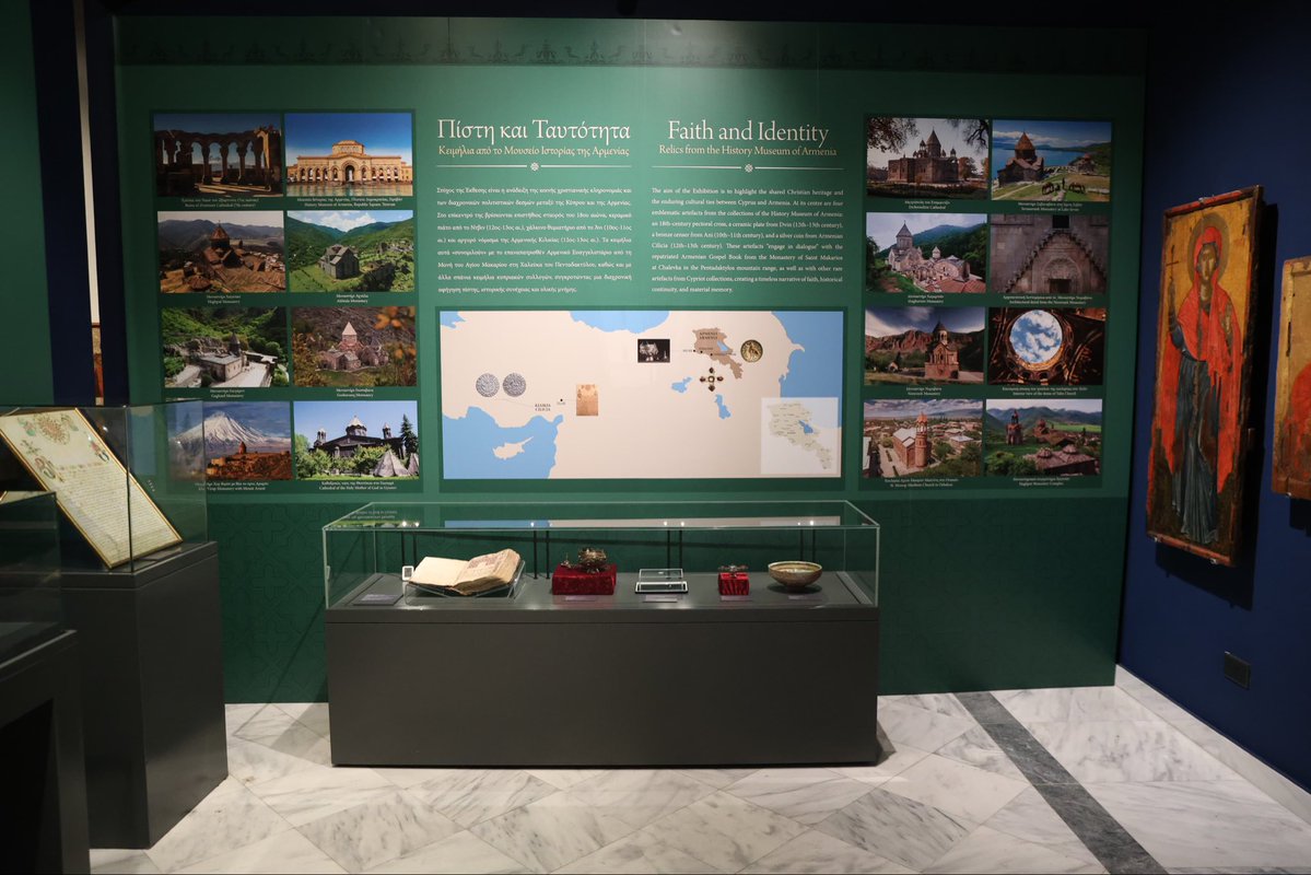ArmEmbCyprus's tweet photo. 🇦🇲🇨🇾 ✨ The exhibition “Faith and Identity: Relics from the History Museum of Armenia” has officially opened at the Byzantine Museum in Nicosia!🏛️ Discover Armenia’s rich cultural heritage, celebrating the friendship between Armenia and Cyprus.

📅 9 October 2026 – 9 April 2027 https://t.co/yf9uf1Th6I