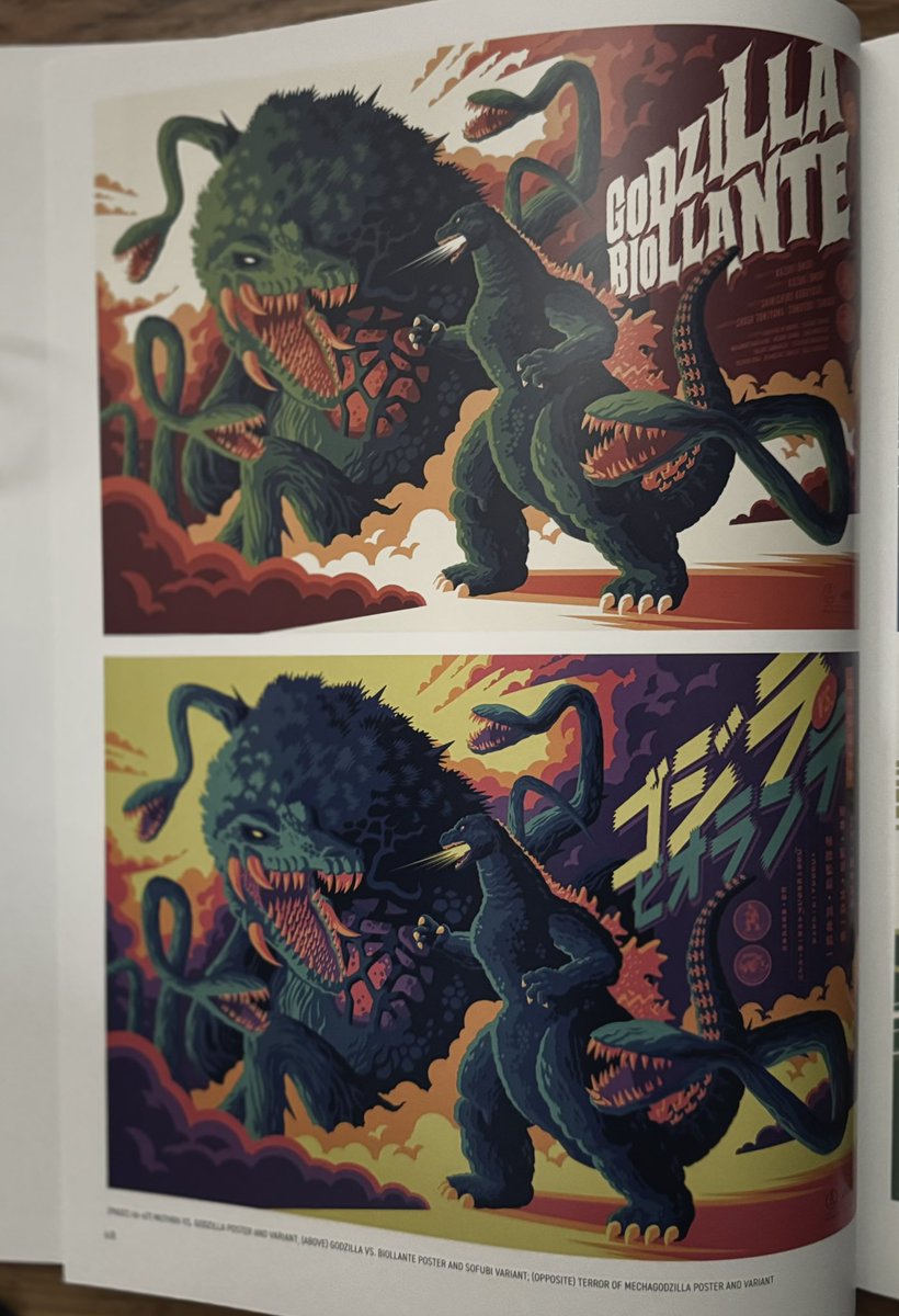 KnowPicnic's tweet photo. Got a pre-release of The Mondo Art of Godzilla and the pieces in it are really incredible. https://t.co/3YeA3YHN7r