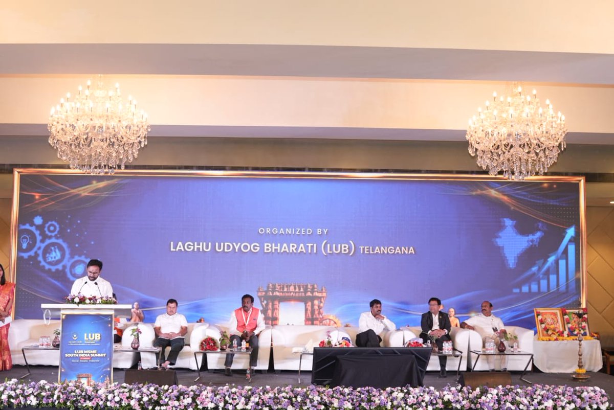 kishanreddybjp's tweet photo. Addressed the 𝐋𝐚𝐠𝐡𝐮 𝐔𝐝𝐲𝐨𝐠 𝐁𝐡𝐚𝐫𝐚𝐭𝐢 – 𝐒𝐨𝐮𝐭𝐡 𝐈𝐧𝐝𝐢𝐚 𝐂𝐨𝐧𝐜𝐥𝐚𝐯𝐞 in Hyderabad today, bringing together industrialists, entrepreneurs, MSME leaders, representatives of financial institutions and distinguished guests from across South India to discuss the way forward for India’s industrial growth. MSMEs are not merely small businesses; they are the backbone of India’s industrial strength, driving employment, manufacturing, exports and inclusive economic growth, and playing a vital role in our journey towards Viksit Bharat @ 2047.

With nearly 9.80 crore enterprises registered on the Udyam platform and supporting over 40 crore livelihoods, the MSME sector is central to India’s economic progress. Women own approximately 37% of these enterprises, reflecting the sector’s contribution to inclusive entrepreneurship and economic empowerment.

Under the dynamic leadership of Hon’ble PM Shri @narendramodi Ji, the Government of India is creating an enabling ecosystem for MSMEs through improved access to finance, ease of doing business, technology adoption and expanded market opportunities. Initiatives such as PM MUDRA Yojana, PM Vishwakarma, the Credit Guarantee Scheme and PMEGP are supporting entrepreneurs in establishing and expanding their enterprises.