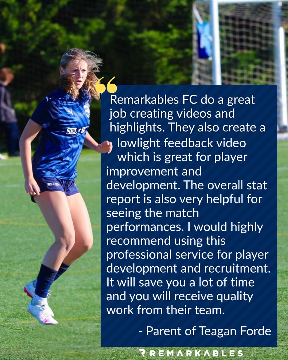 RemarkablesFC's tweet photo. It’s more than a highlight video.
It’s about understanding your game, identifying opportunities to improve, and becoming a smarter player.

#BeRemarkable @ImYouthSoccer @ImCollegeSoccer @SteveCoxonCSN @ProvenSports @TopDrawerSoccer @TheSoccerWire @TheECNL @GAcademyLeague @PrepSoccer @ECNLgirls