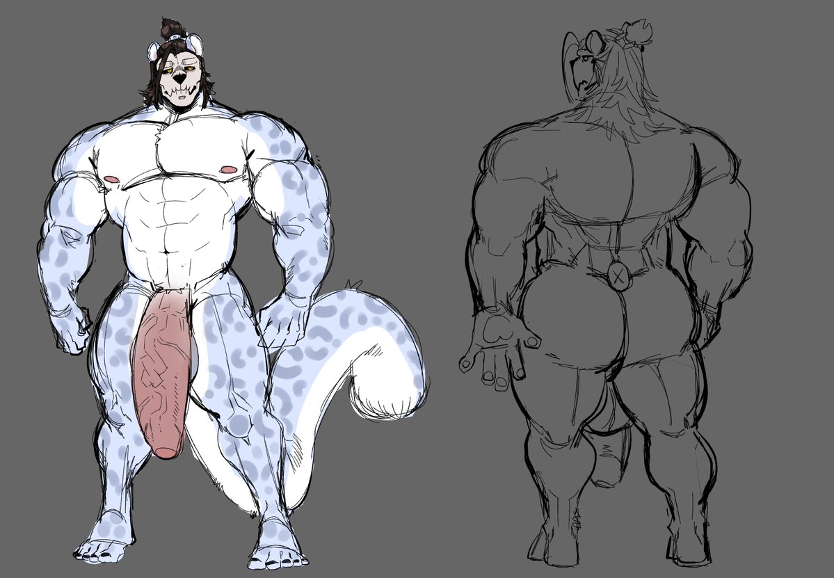 Wendidaddy's tweet photo. Since it'll be another week before he's finished due to the artist ordering a new tablet, I want you all to meet Aleksei. 

10" tall, 42 year old skull faced snow leopard man. Raised in the mountains, came down to join society and find a wife. (Boy wife works too.) https://t.co/yjUCU2mdNg