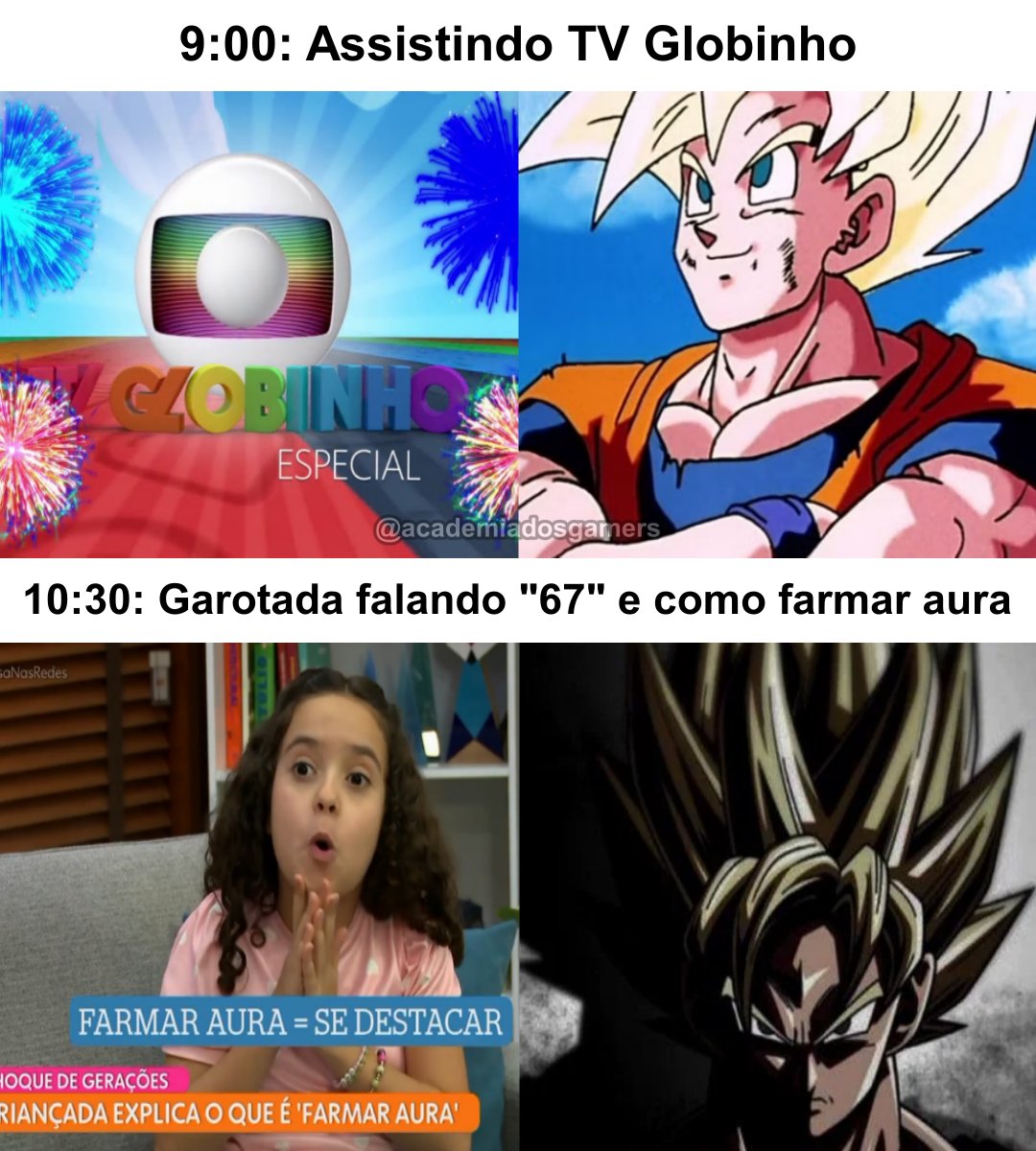 academiadgamers's tweet photo. >Acaba TV Globinho
>Garotada começa a falar "67" e "farmar aura"
>Desligo a TV https://t.co/E4c0G0yjj0