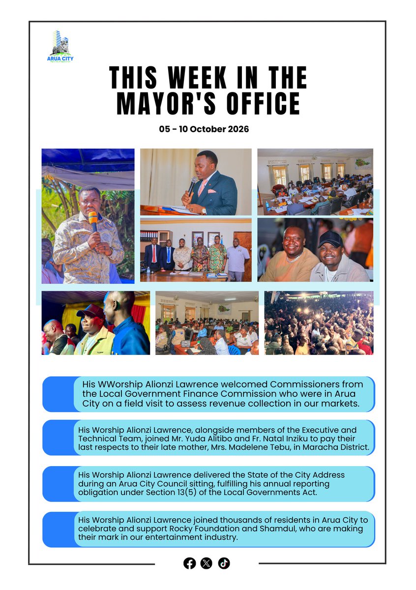 AruaCityMayor's tweet photo. This Week in the Mayor's Office. https://t.co/o5lVU159n1